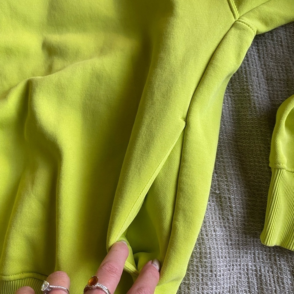 Zara x Rhuigi Men's Lime Green Hoodie Sweatshirt Size XL Pullover Streetwear - Picture 10 of 11